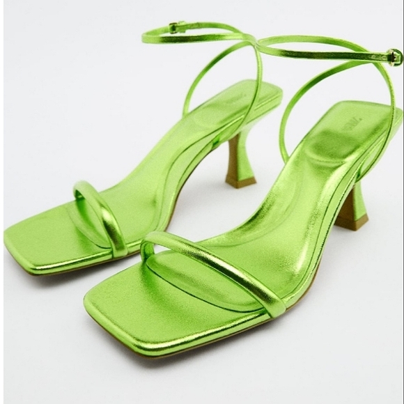 トリシューラ HIGH HEEL RHINESTONE MESH SANDALS - Pink | ZARA United States